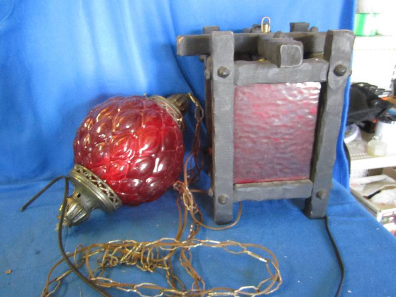 Vintage red glass lights...