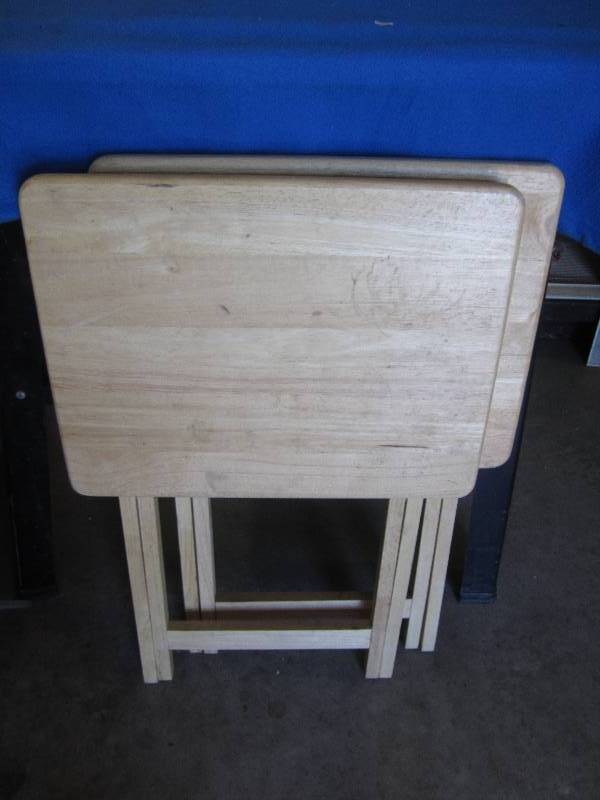 2 wood folding TV trays...