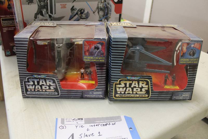 lot 4 image: Lot of (2) Micro Machines Star Wars Action Fleet Action Figures Including 1) Tie Interceptor AND 1) Slave 1
