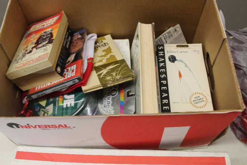 lot 38 image: Box Lot of Books, DVDs