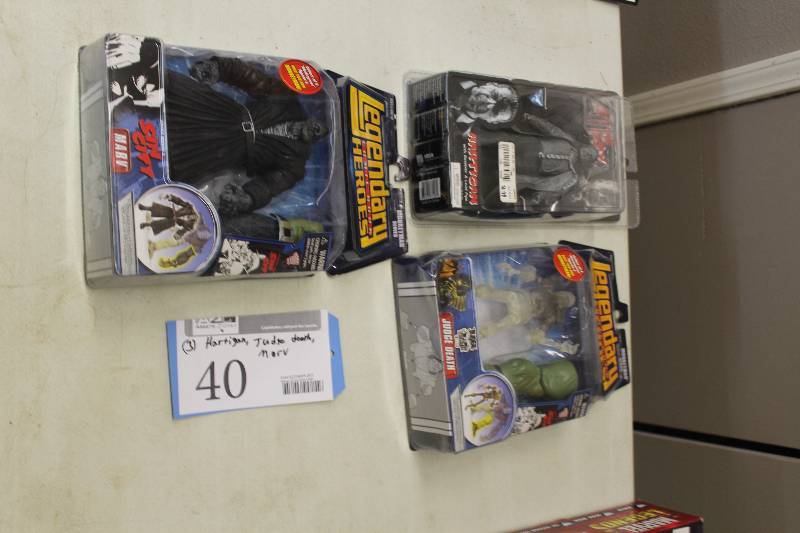 lot 40 image: Lot of (3) Action Figures Including 1) Legendary Comic Book Heroes Sin City Marv AND 1) Legendary Comic Book Heroes Judge Death AND 1) Sin City Hartigan w Revolver & Lead Pipe