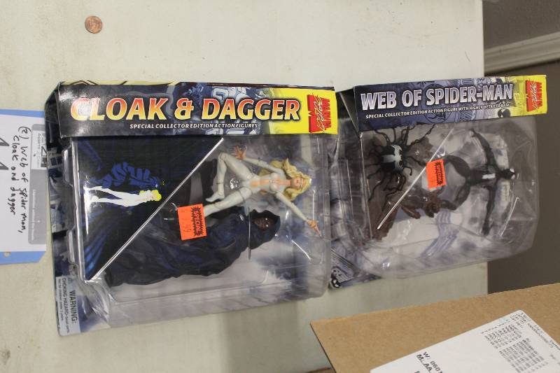 lot 44 image: Lot of (2) Marvel Select Action Figures Including 1) Web Of Spiderman AND 1) Cloak Of Danger