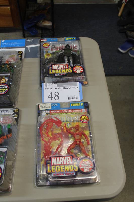 lot 48 image: Lot of (2) Marvel Legends Action Figures Including 1) Dr. Doom AND 1) Human Torch