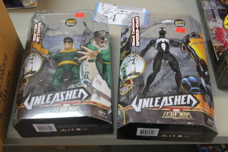 lot 54 image: Lot of (2) Marvel Legends Unleashed Action Figures Including 1) Dr. Octopus AND 1) Black Costume Spiderman