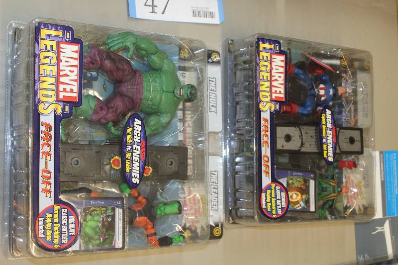lot 47 image: Lot of (2) Marvel Legends Face-Off Action Figures Including 1) The Hulk vs. The Leader AND 1) Captain America vs. Red Skull