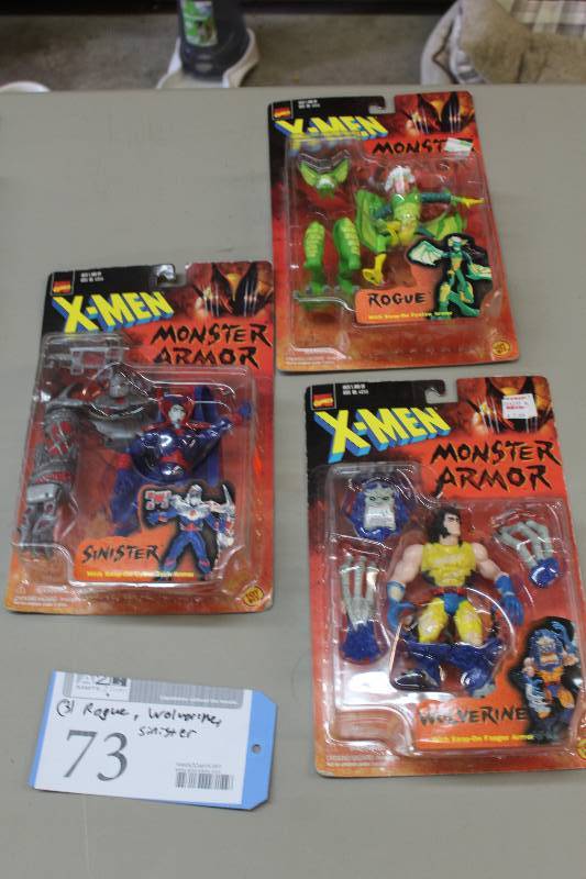 lot 73 image: Lot of (2) Marvel Collector X-Men Monster Armor Action Figures Including 1) Sinister AND 1) Wolverine AND 1) Rogue