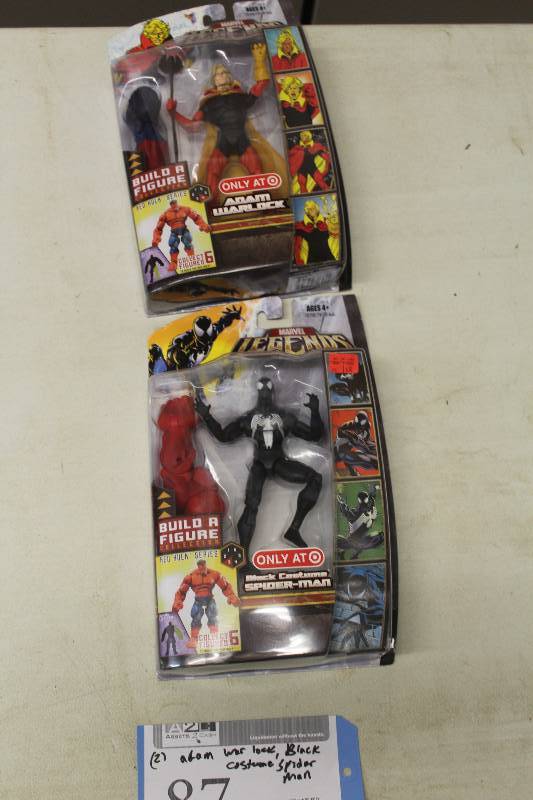 lot 87 image: Lot of (2) Marvel Legends Build A Figure Collection Action Figures Including 1) Adam Warlock AND 1) Black Costume Spiderman