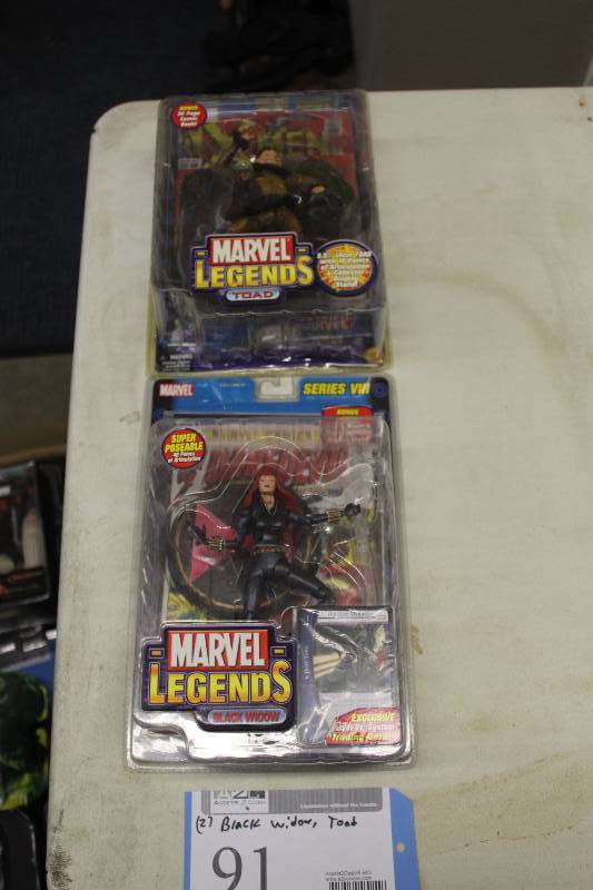 lot 91 image: Lot of (2) Marvel Legends Action Figures Including 1) Series 1 Toad AND 1) Series VIII Black Widow