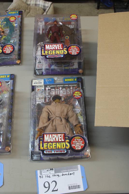 lot 92 image: Lot of (2) Marvel Legends Action Figures Including 1) Series 2 The Thing AND 1) Series III Daredevil