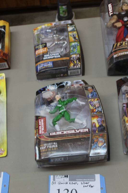 lot 130 image: Lot of (2) Marvel Legends Action Figures Including 1) Blob Series Quicksilver AND 1) Fantastic Four Silver Surfer