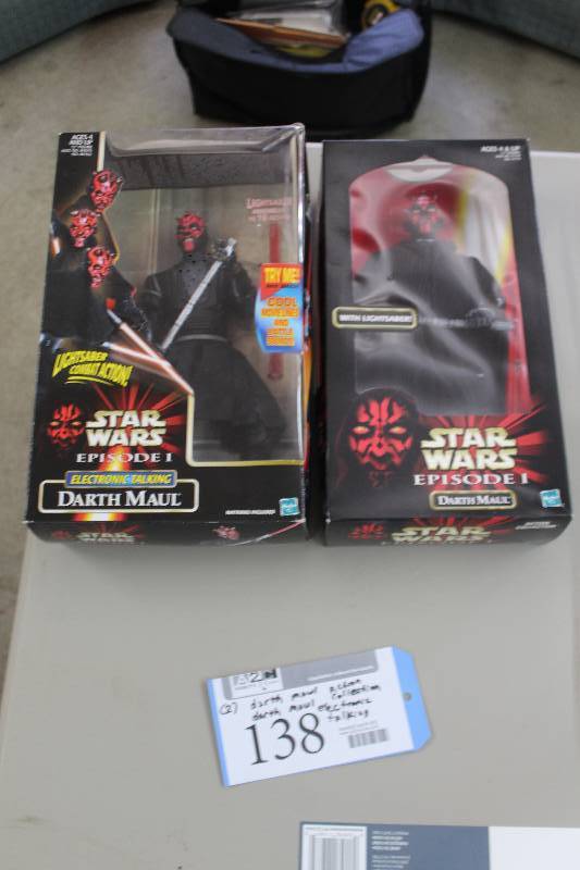 lot 138 image: Lot of (2) Hasbro Star Wars Episode 1 Darth Maul Action Figures Including 1) Action Collection AND 1) Electronic Talking