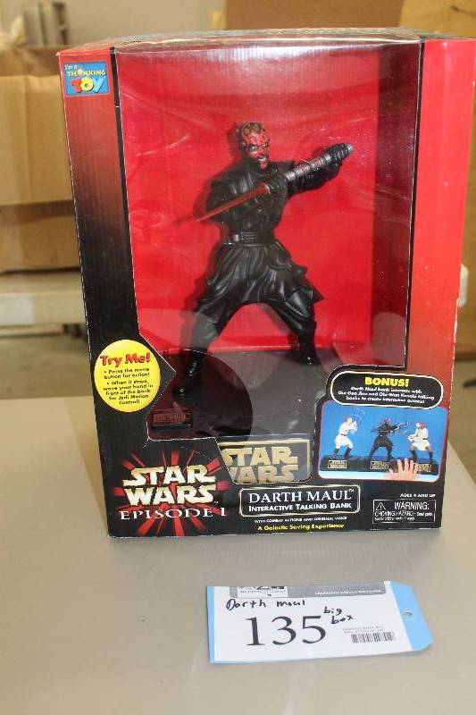 lot 135 image: Hasbro Star Wars Episode 1 Darth Maul Interactive Talking Bank