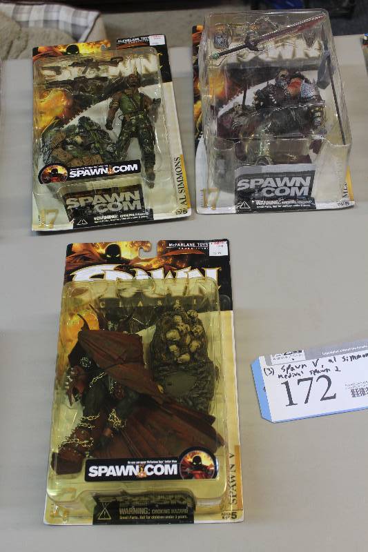 lot 172 image: Lot of (3) Spawn Action Figures Including 1) Spawn V AND 1) Medival Spawn 2 AND 1) Al Simmons