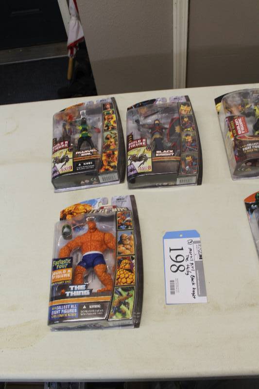 lot 198 image: Lot of (3) Marvel Legends Build A Figure Collection Action Figures Including 1) Marvel Girl AND 1) Black Knight AND 1) The Thing