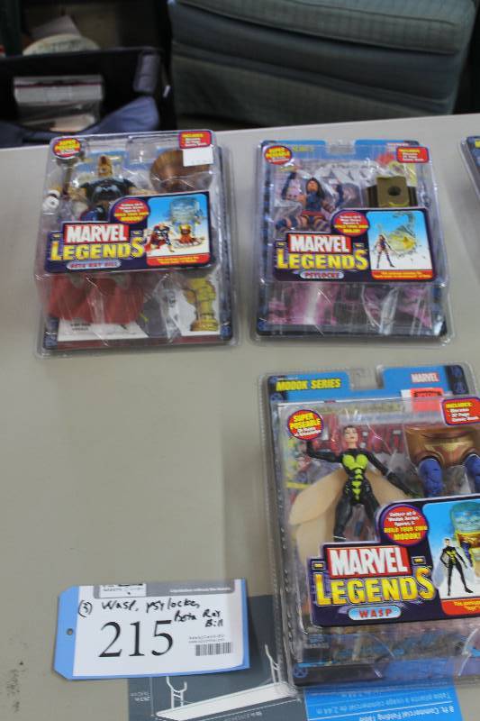 lot 215 image: Lot of (3) Marvel Legends Action Figures Including 1) Modok Series Wasp AND 1) Mojo Series Psylocke AND 1) Modok Series Beta Ray Bill