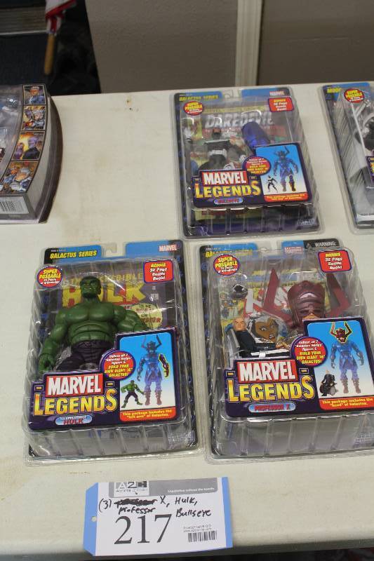 lot 217 image: Lot of (3) Marvel Legends Galactus Series Action Figures Including 1) Professor X AND 1) Hulk AND 1) Bullseye