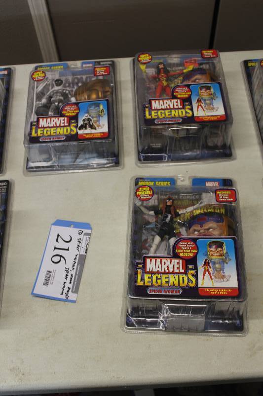 lot 216 image: Lot of (3) Marvel Legends Modok Series Action Figures Including 1) Spider-Woman AND 1) Spider-Woman AND 1) Moon Knight