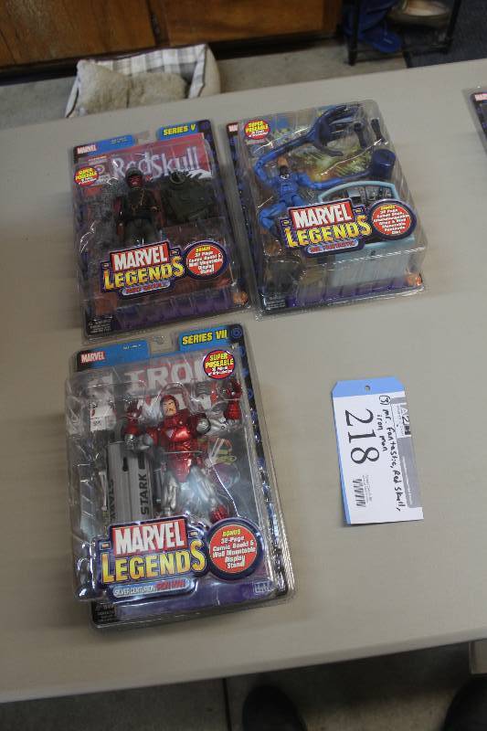 lot 218 image: Lot of (3) Marvel Legends Series V Action Figures Including 1) Red Skull AND 1) Mr. Fantastic AND 1) Silver Centurion Iron Man