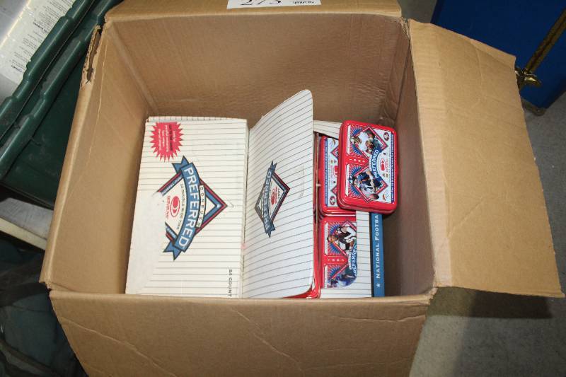 lot 273 image: Box Lot of Football Trading Card Tins
