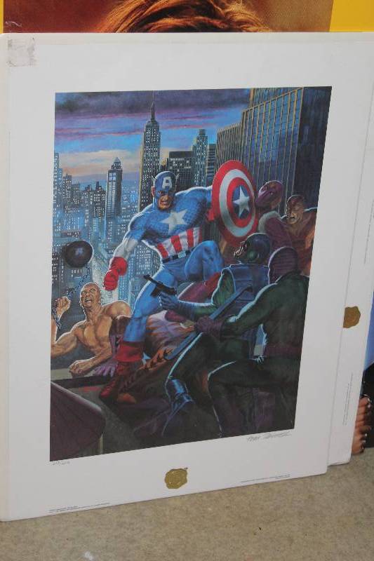 lot 303 image: Signed Tom Palmer Captain America Print