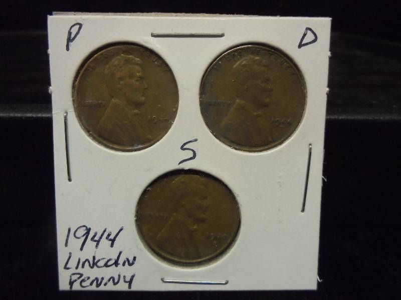 1944 P,D,S Lincoln Wheat Pennies