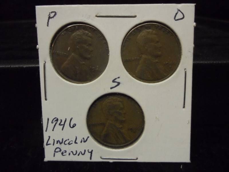 1946 P,D,S Lincoln Wheat Pennies