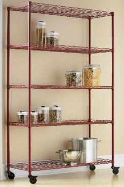 Wide 5-Shelf Metal Rolling Rack Ret...