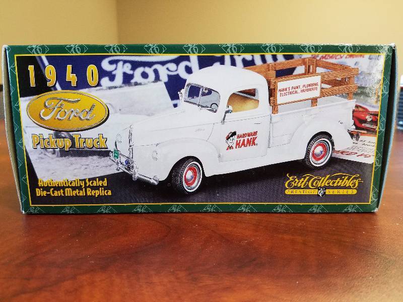 lot 5 image: 1940 Ford Pickup Truck Diecast Hardware Hank by ERTL