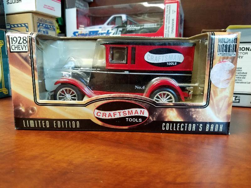 lot 92 image: 1928 Chevy Diecast Bank Craftsman Tools