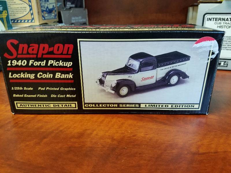 lot 96 image: 1940 Ford Pickup diecast bank by Liberty Snap-On Tools