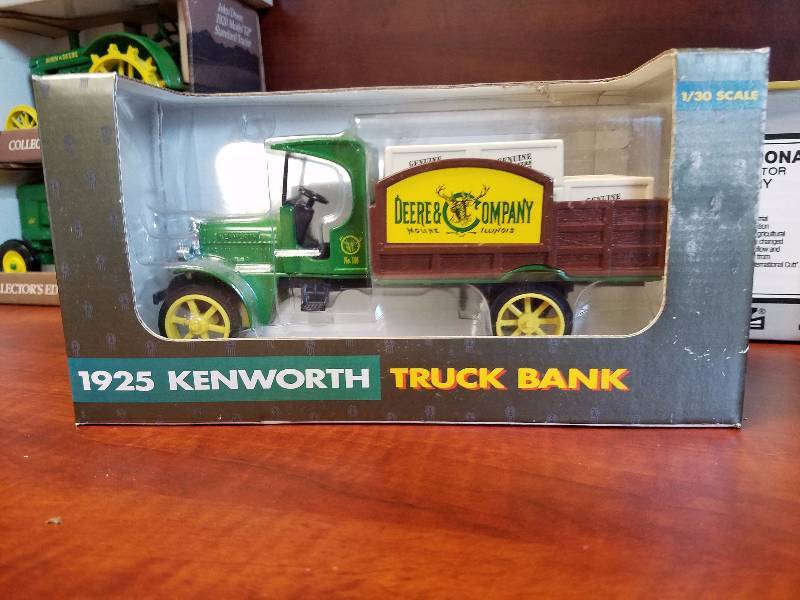 lot 103 image: 1925 Kenworth Truck Die Cast Bank John Deere by Ertl