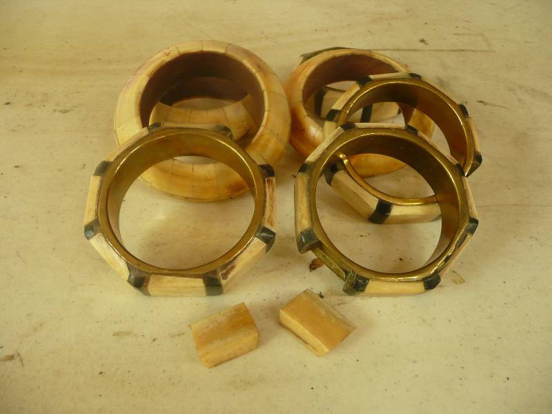 lot 110 image: Vintage Bracelets - Bone & Ebony