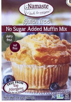lot 104 image: Bakery on Main Gluten Free Granola, Rainforest Banana Nut, 12-Ounce Bag Namaste Foods, Gluten Free Sugar Free Muffin Mix, 14-Ounce Bag and Pamelas Products Gluten Free Whenever Bars, Raisin Walnut Spice, 5 Count Box, 7.05-Ounce