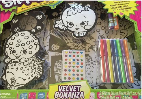 lot 123 image: Shopkins Toys Velvet Bonanza Travel Art Kit - Kids