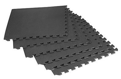 lot 125 image: 6 Gold Coast Interlocking Exercise Floor Tiles (24 sq FT) - EVA Foam Mats for Yoga, Home Gym, Free Weights, Pilates, Cardio & More