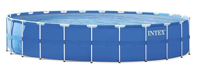 lot 212 image: Intex 24 x 52 Round Metal-Frame Pool