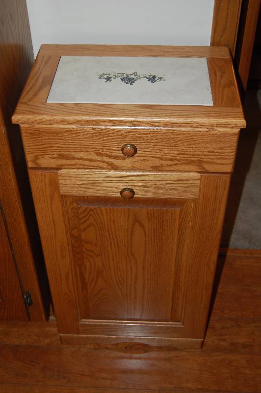 lot 13 image: Wood Trash Receptacle with Drawer