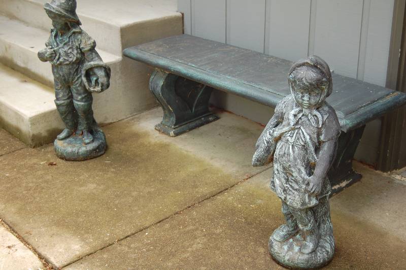 lot 95 image: Concrete Bench and Statues