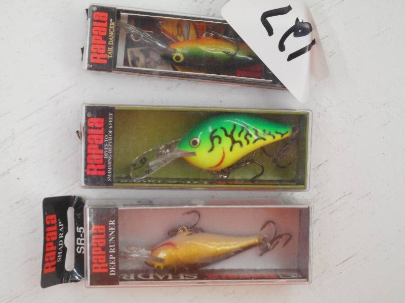 lot 127 image: (3) Unused Rapala Fishing Lures ...