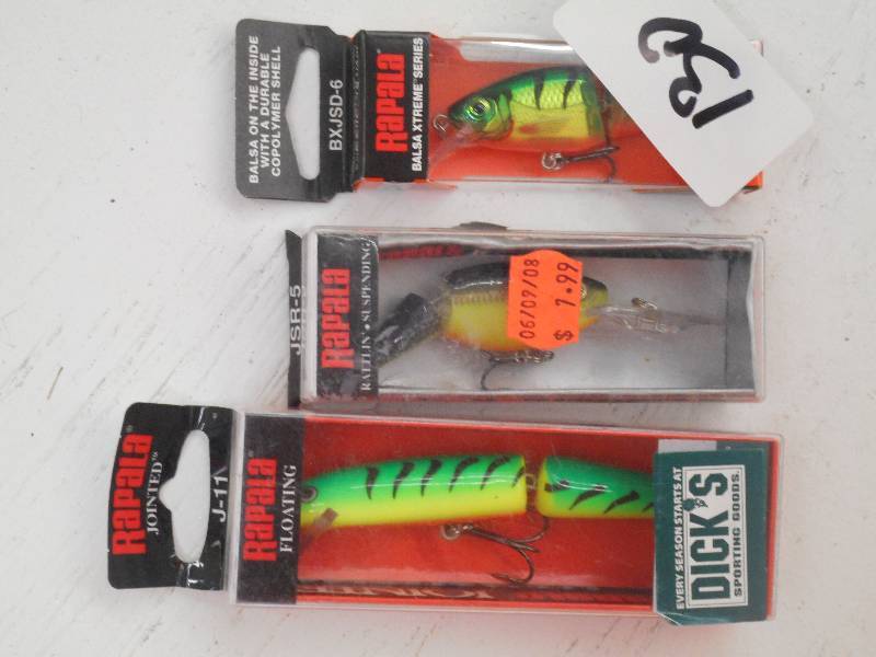 lot 130 image: (3) Unused Rapala Fishing Lures ...