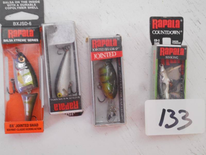 lot 133 image: (4) Unused Rapala Fishing Lures ...