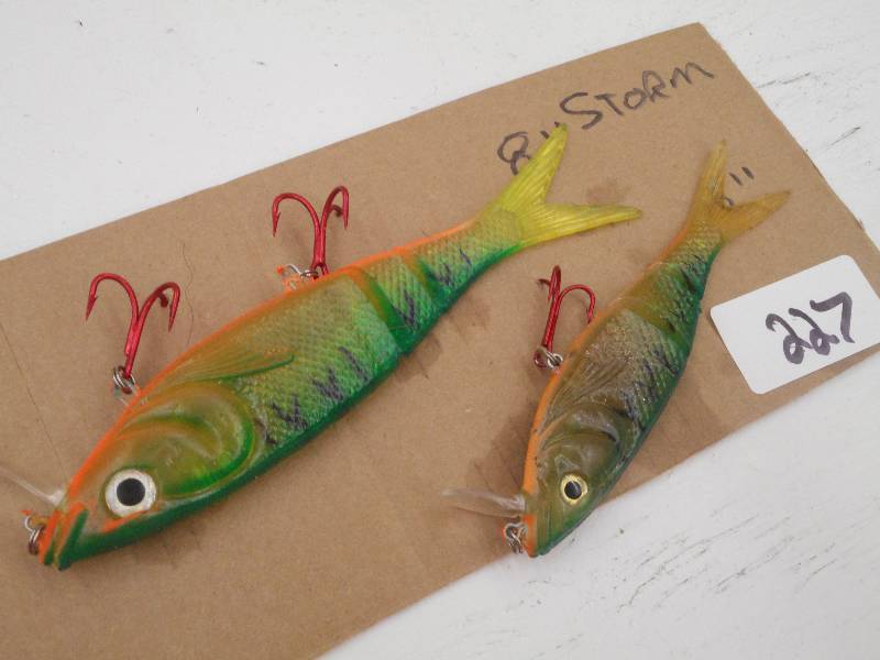 lot 227 image: (1) 8 Storm & (1) 6 Muskie Lures ...