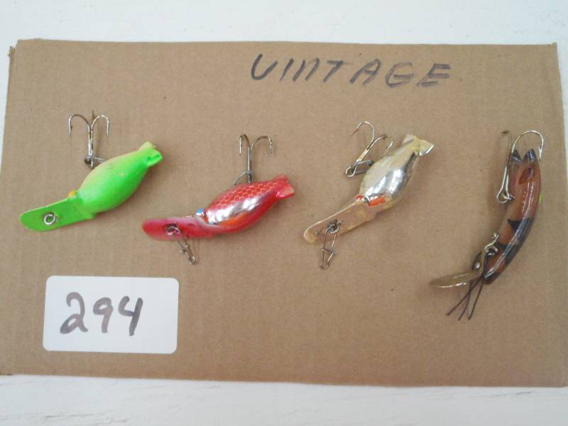lot 294 image: (4) Vintage Fishing Lures ...