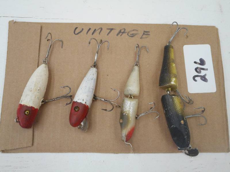 lot 296 image: (4) Vintage Fishing Lures ...