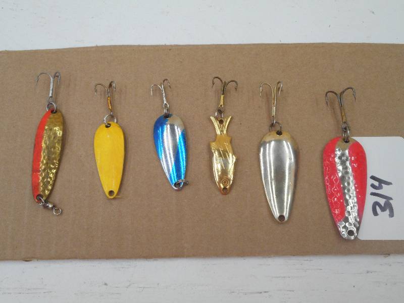 lot 314 image: (6) Assorted Spoon Lures ...