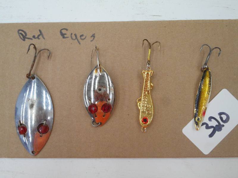 lot 320 image: (4) Red Eye Spoon Lures ...