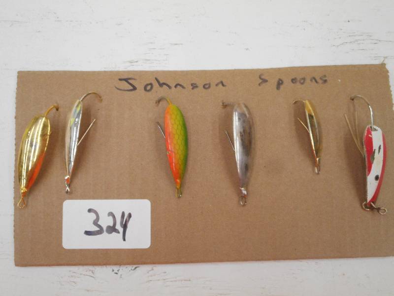 lot 324 image: (6) Johnson Spoon Lures ...