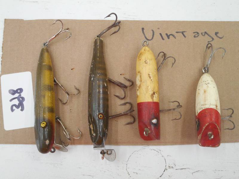 lot 328 image: (4) Vintage Fishing Lures ...