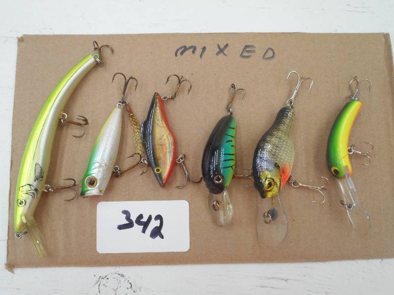 lot 342 image: (6) Mixed Fishing Lures ...