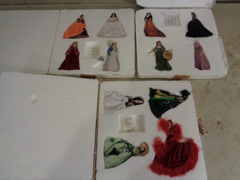 lot 24 image: 12 Brandford Exchange Scarlett OHara Ornaments